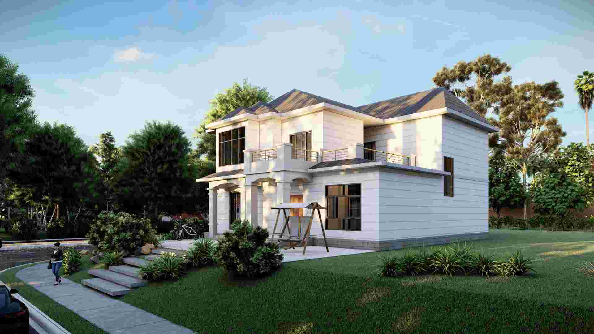 Light Steel House Chine Villa en acier Populaire Villa moderne Kits Plan complet - QB31