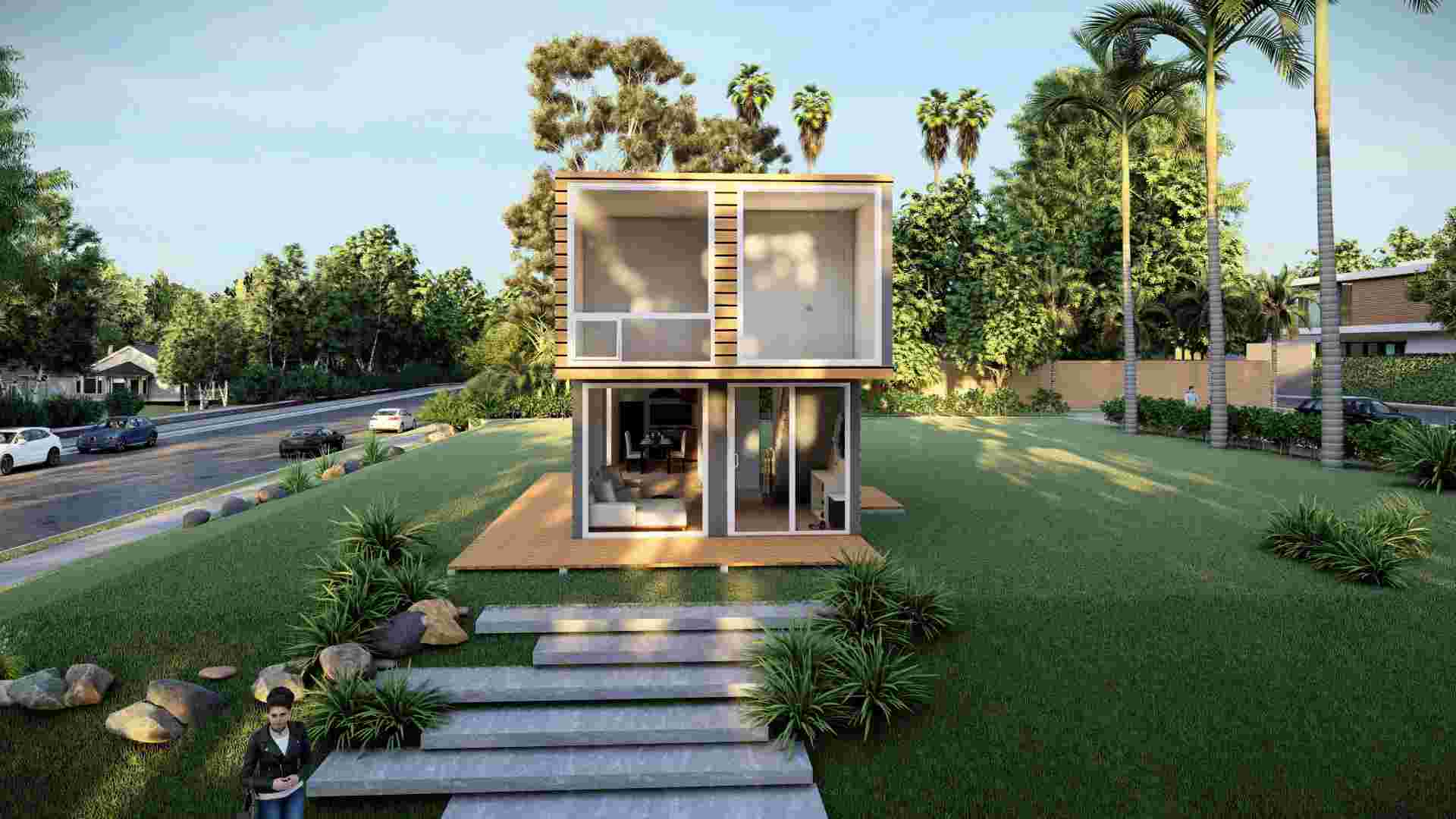 Résidentiel - (Heya-2X05) Maisons de conteneurs extensibles préfabriquées Prix des maisons de luxe de 40 pieds