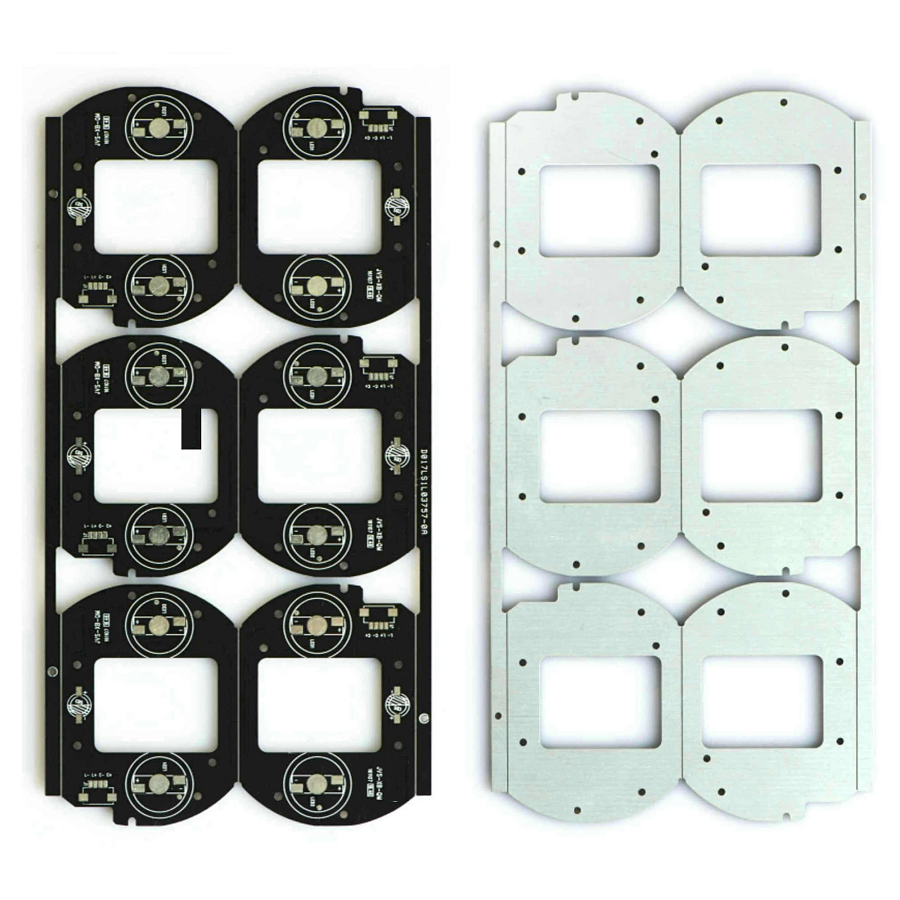 0.1 Min.Line Width and aluminum Base Material PCB with black solder mask and white silkscreen
