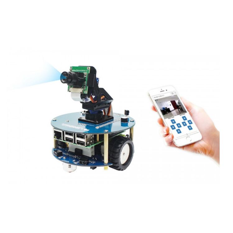 Alphabot2スマートロボット電源を入れたビデオカメララズベリーPI 4メーカー