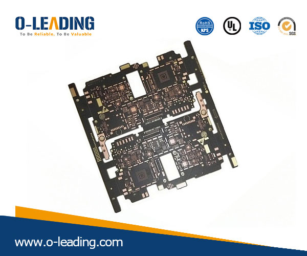 Base Material Mid–Tg EM-355(D), used for 10L ELIC Smart phone, high frequency PCB, Immersion Gold+OSP, 2/2mil fine line. HDI PCBS