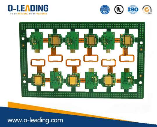 Circuito per circuiti stampati rigido rigido di Rohs, UL, SGS, ROHS Certificato, PCB rigido-flessibile con polimero + materiale FR4