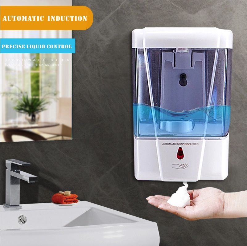 Dispensador de jabón desinfectante de manos automático de 700 ml montado en la pared con sensor