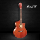 China Gelamineerde mahonie terug nieuwe aankomst unieke design akoestische gitaar fabrikant