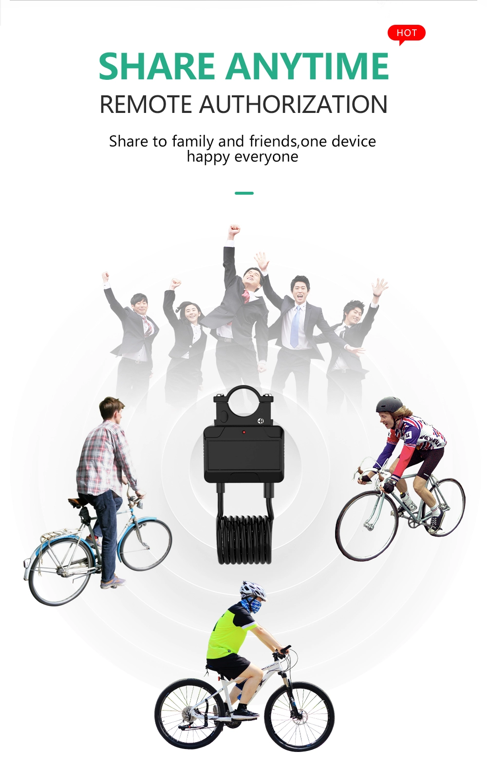 Smart Bluetooth Cable Lock High Strength Steel Wire Chain Lock