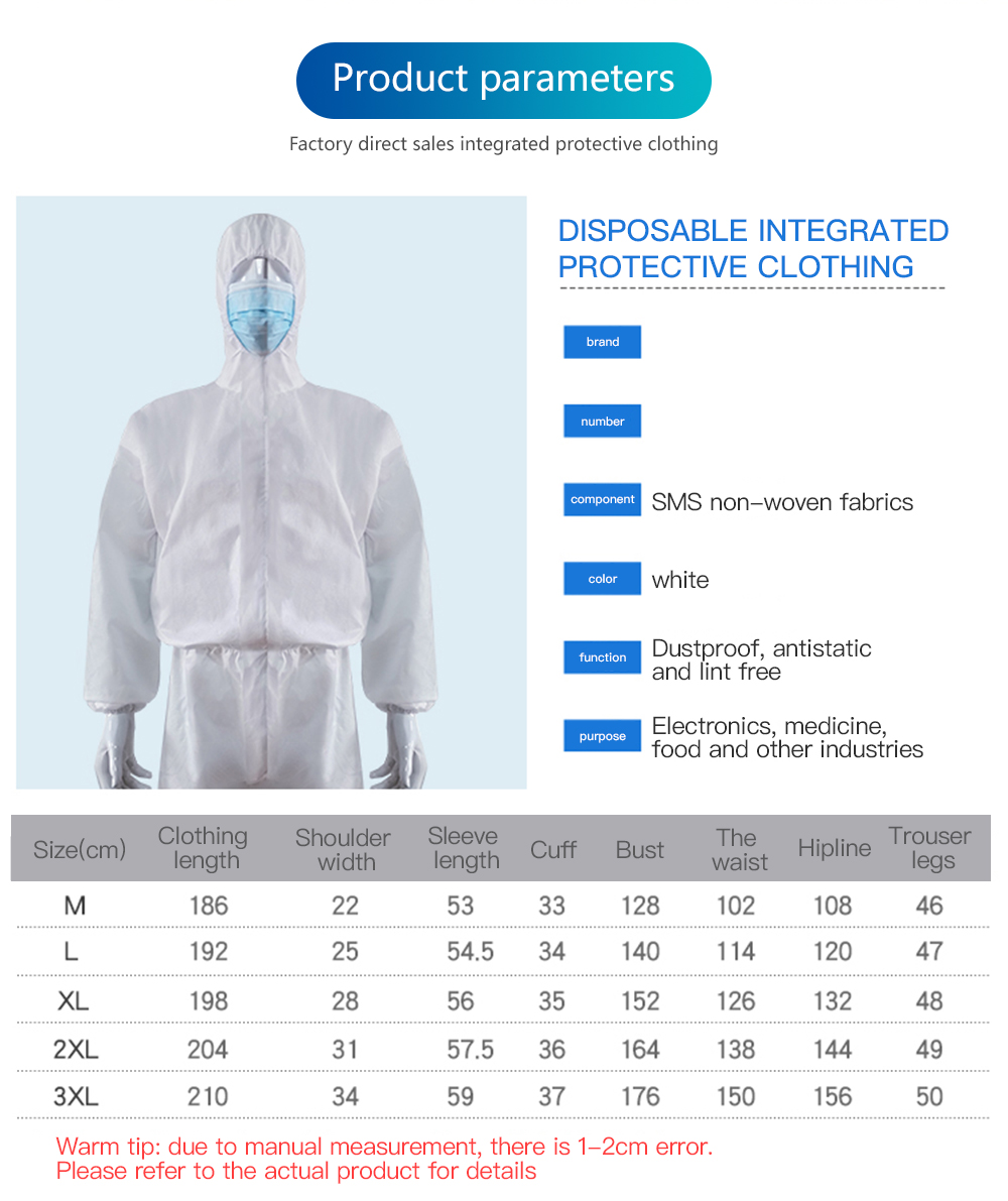 Disposable Medical Personal Protective clothing Equipment Protective Suits