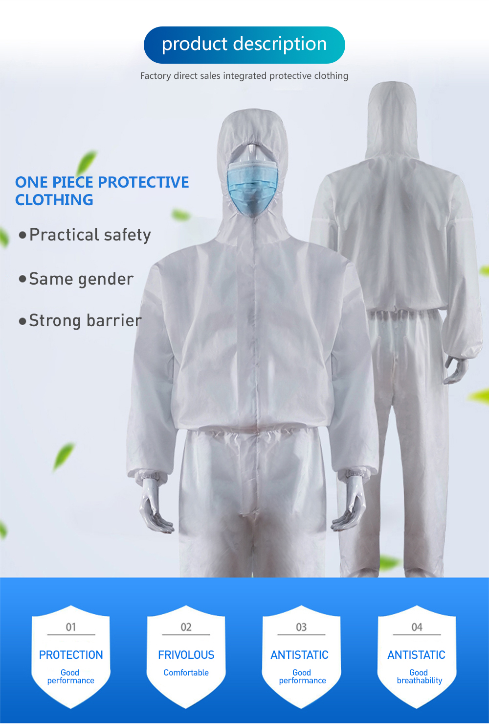 Jednorazowe medyczne wyposażenie ochronne Odzież ochronna Kombinezony ochronne