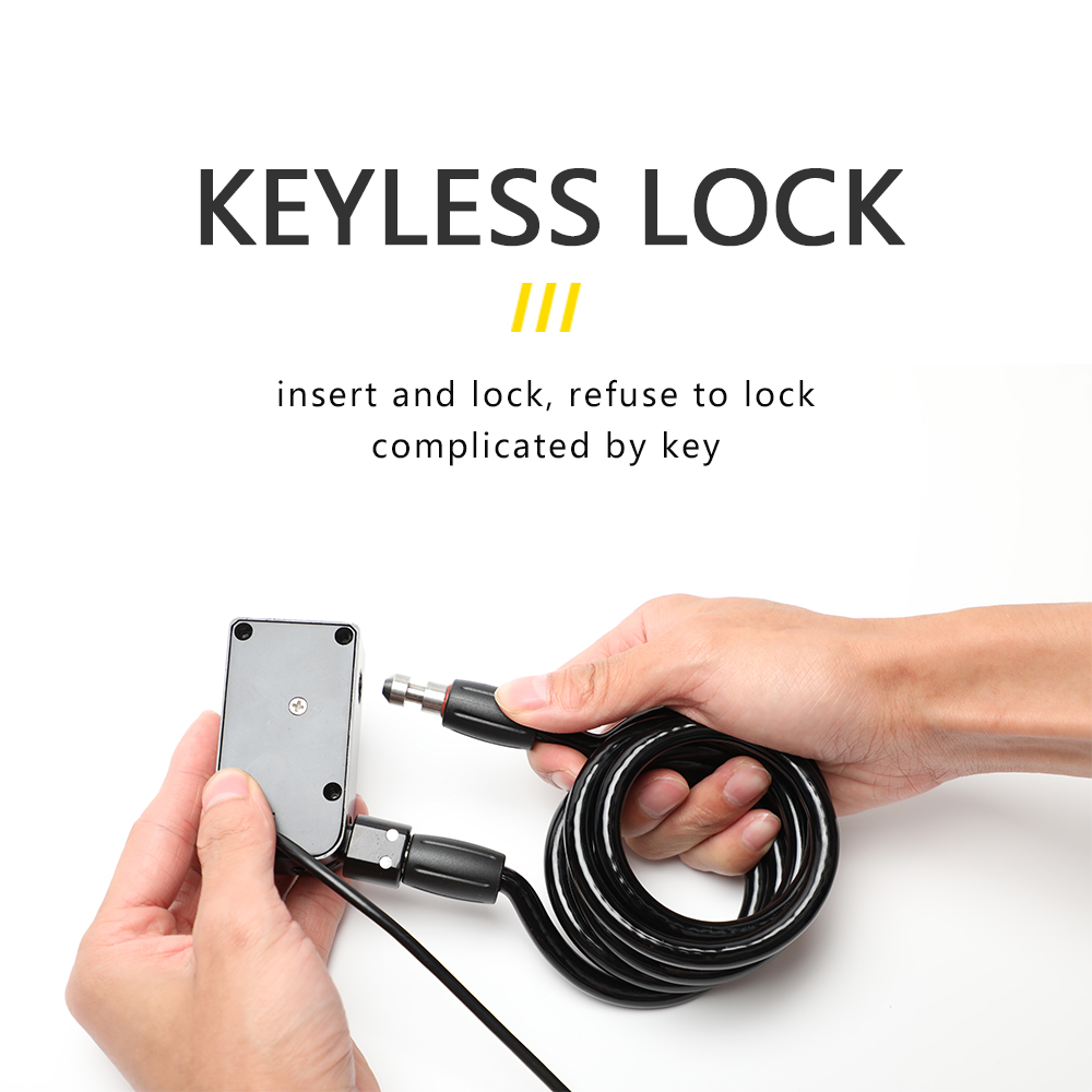 Portable IOT Linkage Steel Cable Lock Keyless Lock High Hardness Alloy Steel Lock for Scooters/Bicycles/Motorcycles/Battery bikes/Doors