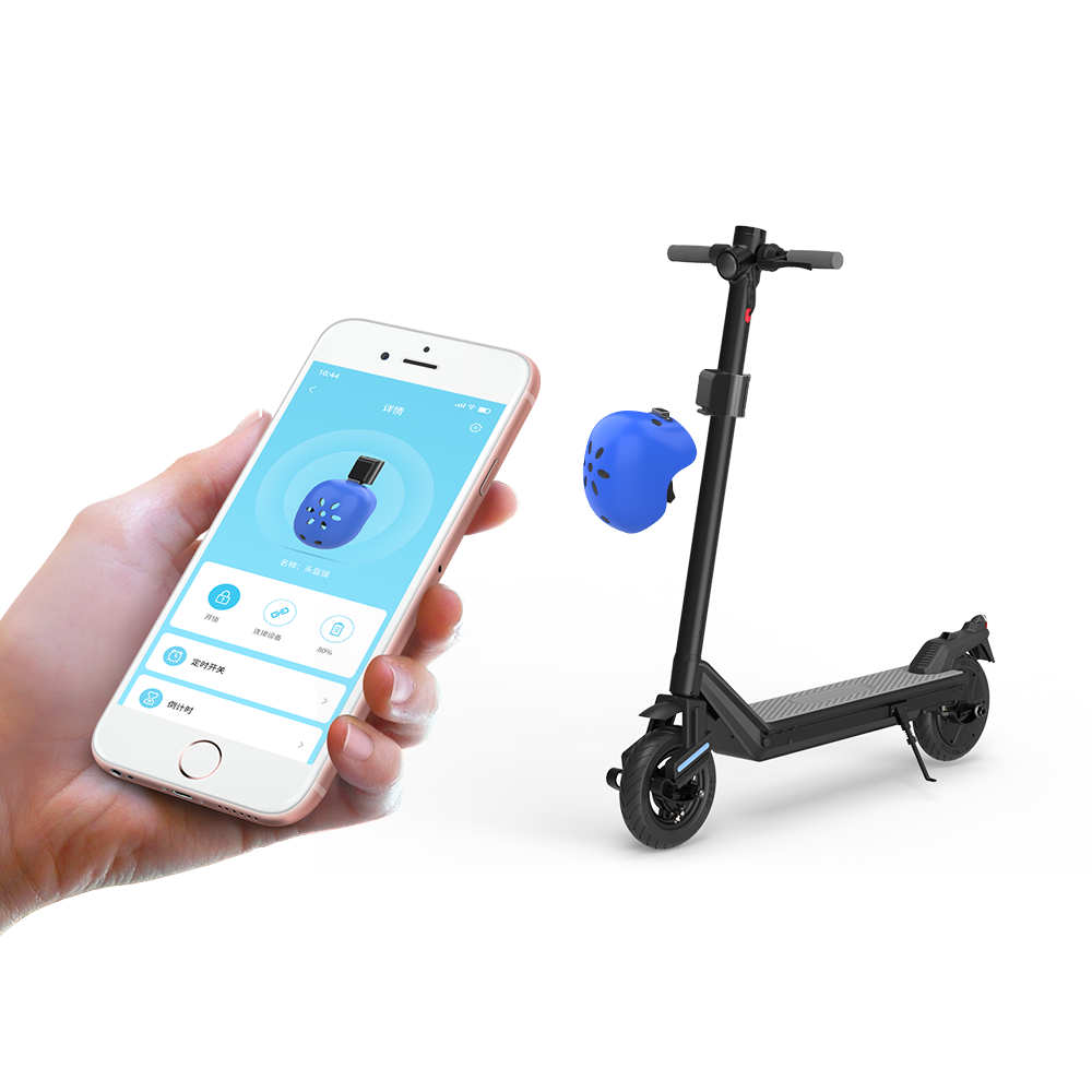 Smart Security Diebstahlsicherungshelmsperre für Fahrrad / Roller / Moped / Motorrad Entriegeln über mobile App oder serielle Schnittstelle One-Stop Easy Manage