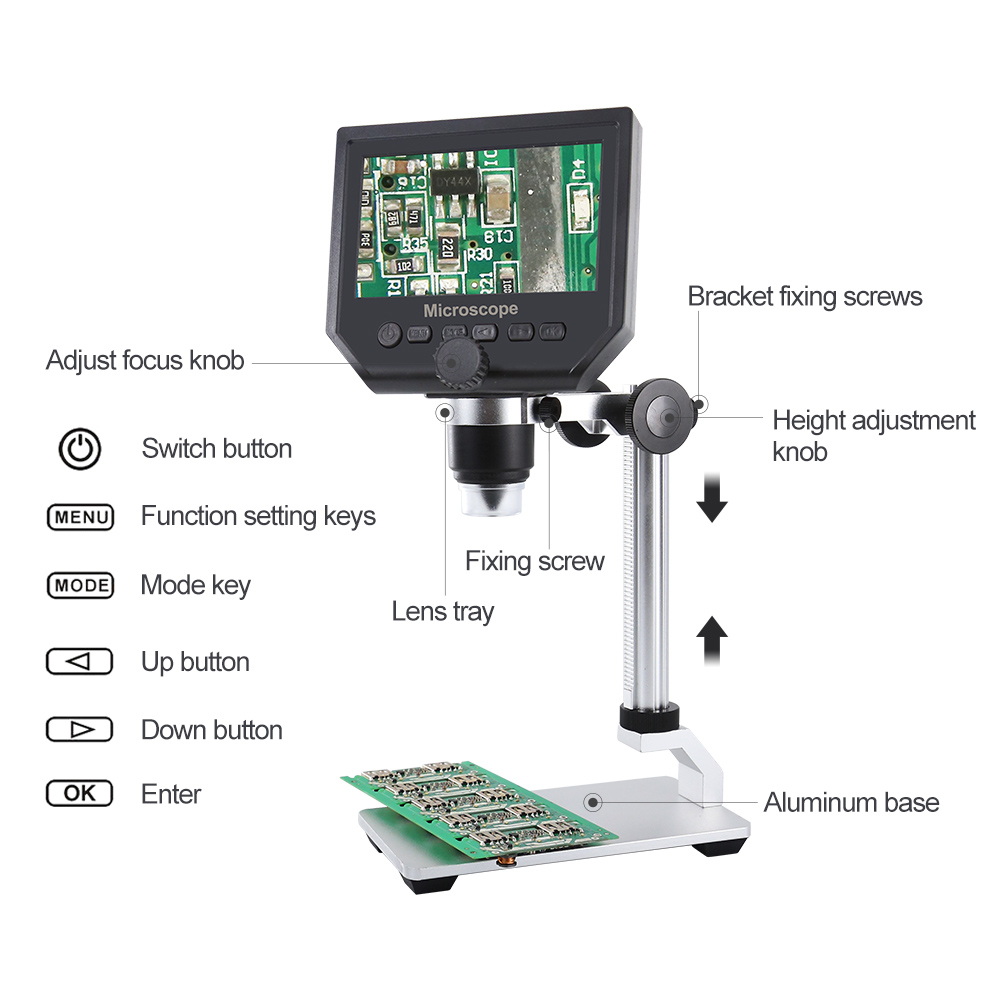 Digitales elektronisches Mikroskop 600X für PCB-Motherboard-Reparatur