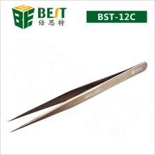 Chine BEST-12C en acier inoxydable à pointe fine cils pincettes usine fabricant