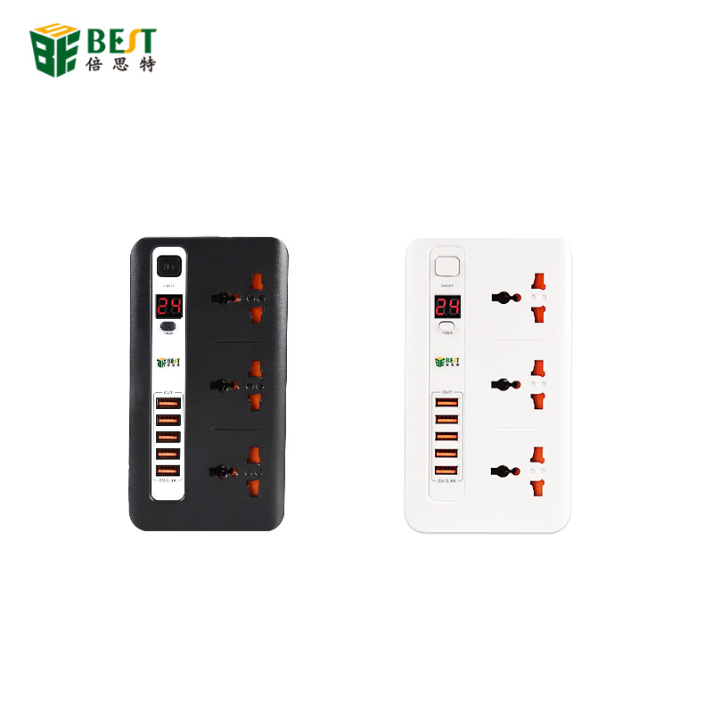 BST-04 Power Strip Smart plug Home Electronics Fast Charging Universal Plug Extension cord Socket with USB timer For EU UK AU
