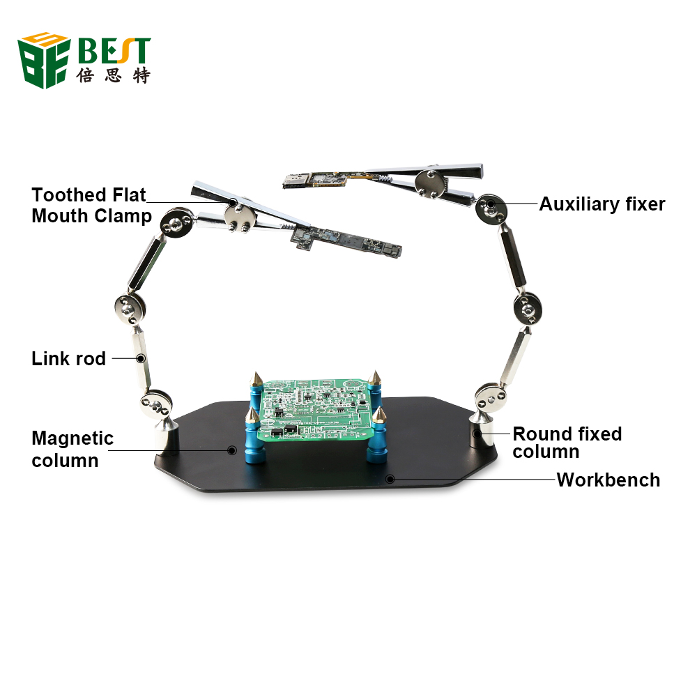 BST-168K夹具焊接帮助双手工具PCB板支架夹具夹具支架2金属柔性手臂鳄鱼夹