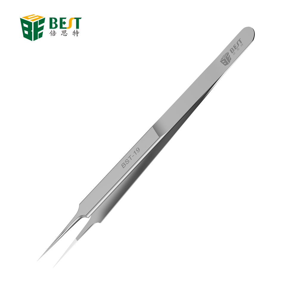 BST-19 Newest Extra Long High Quality Precision Stainless Steel Chip Conductor Wire Tweezer Eyelash Extension Volume Tweezers