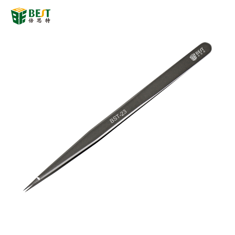 BST-23 stainless steel tweezers straight tip OEM tweezers For Mobile phone motherboard repair precise wire jump