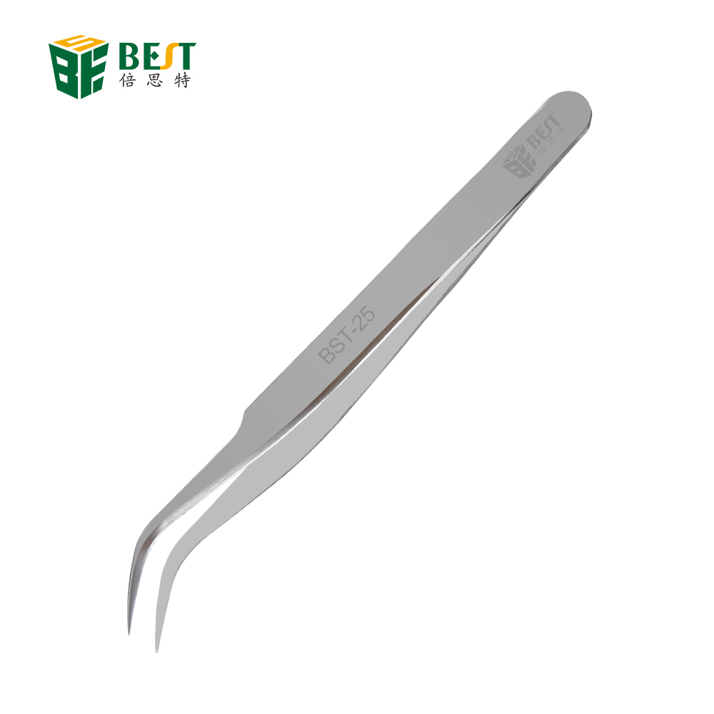 BST-25 Electronics Industrial Anti-static Curved Straight Tip Precision Stainless Forceps Phone Repair Hand Tools tweezers