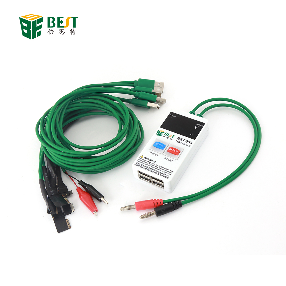BEST-053 Mobile Phone Repair Tools Power Data Cable for iPhone Samsung DC Power Supply Phone Current Test Cable with 4USB Output