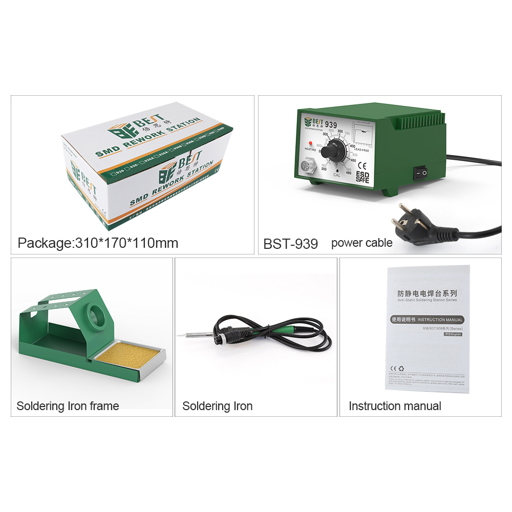 Lead-free intelligent LED and BST-939 anti-static welding station