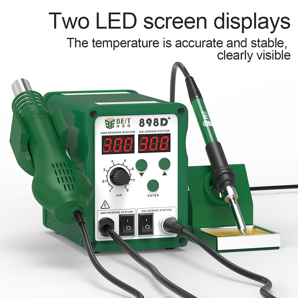 SMD rework station manufacturer 2 in 1 temperature adjusted LEDdisplay BEST-898D+