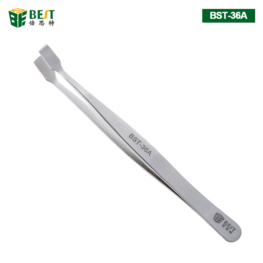 Stainless steel tweezers flat tip tweezers factory BST-36A