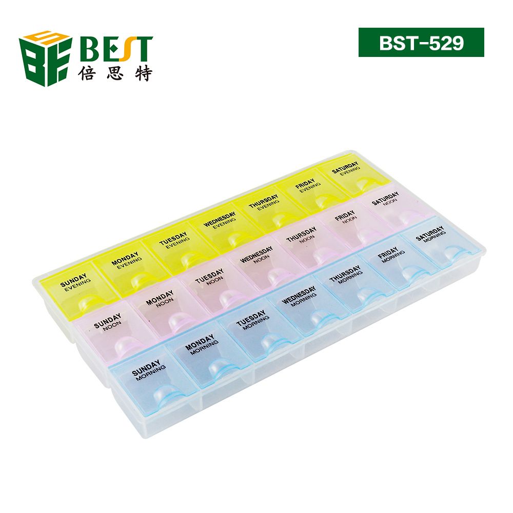 Rejillas de plástico transparente caja de almacenamiento BST-529