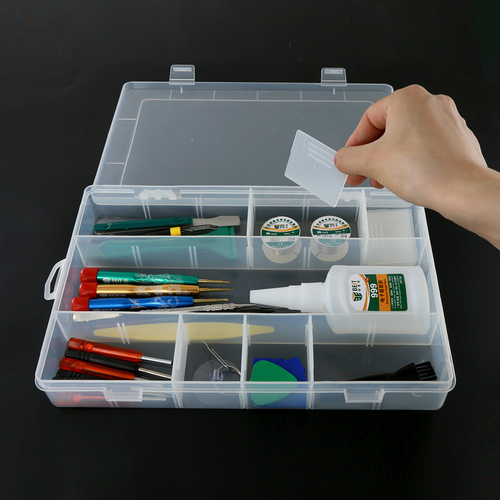 格子透明塑料储物盒BST-658
