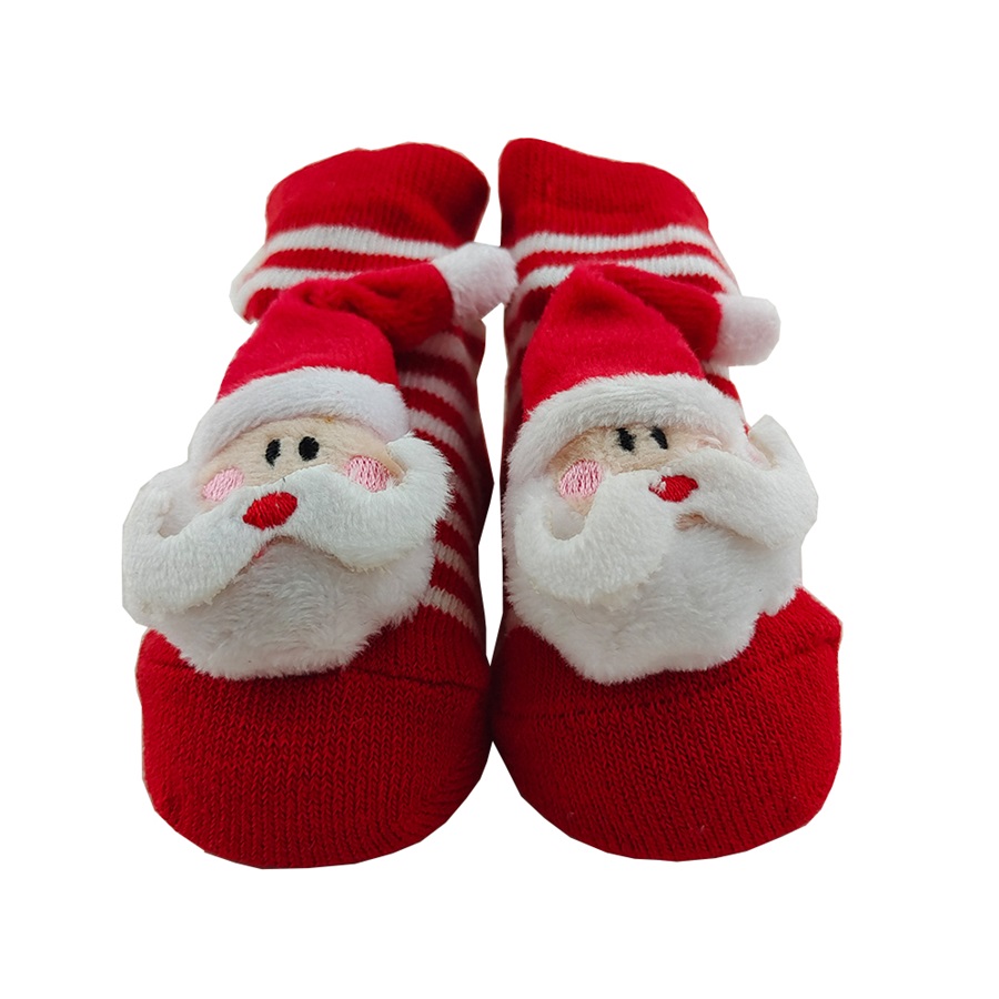3D baby katoenen sokken fabriek, pasgeboren kerst sokken leverancier, 0-6 maanden sokken fabrikant