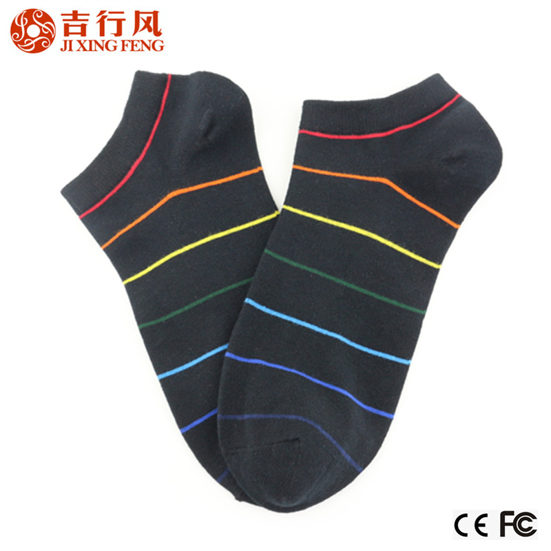 China best cotton socks manufacturer custom fashion black striped mens socks
