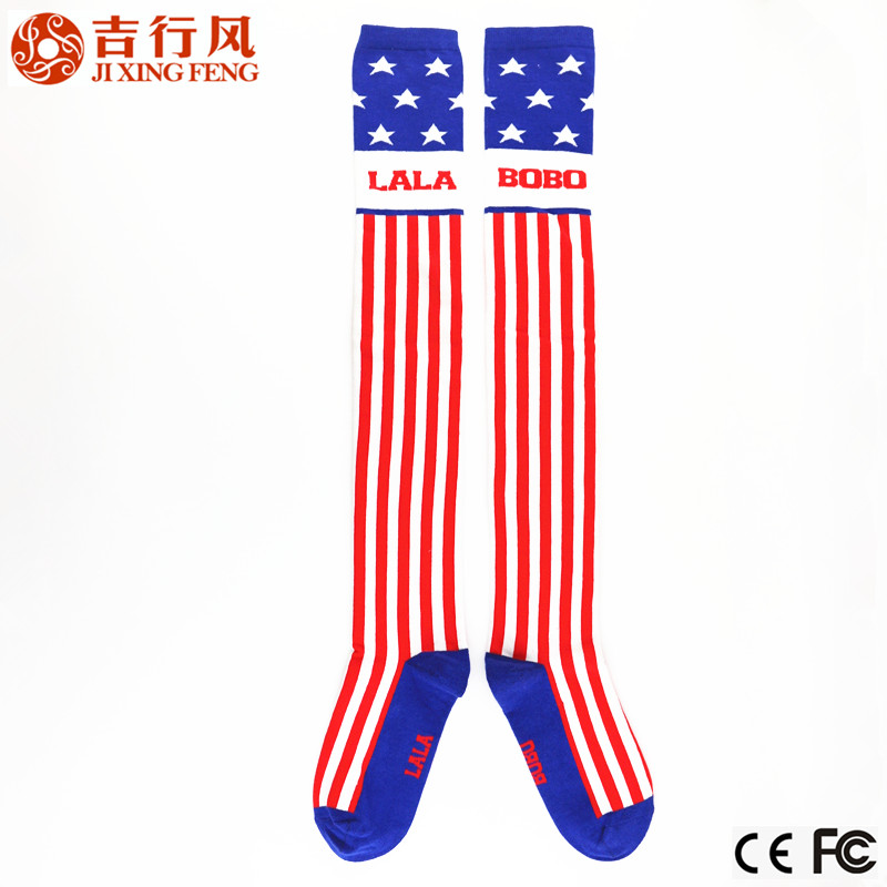 China best socks manufacturer, wholesale custom cotton knee high socks for women