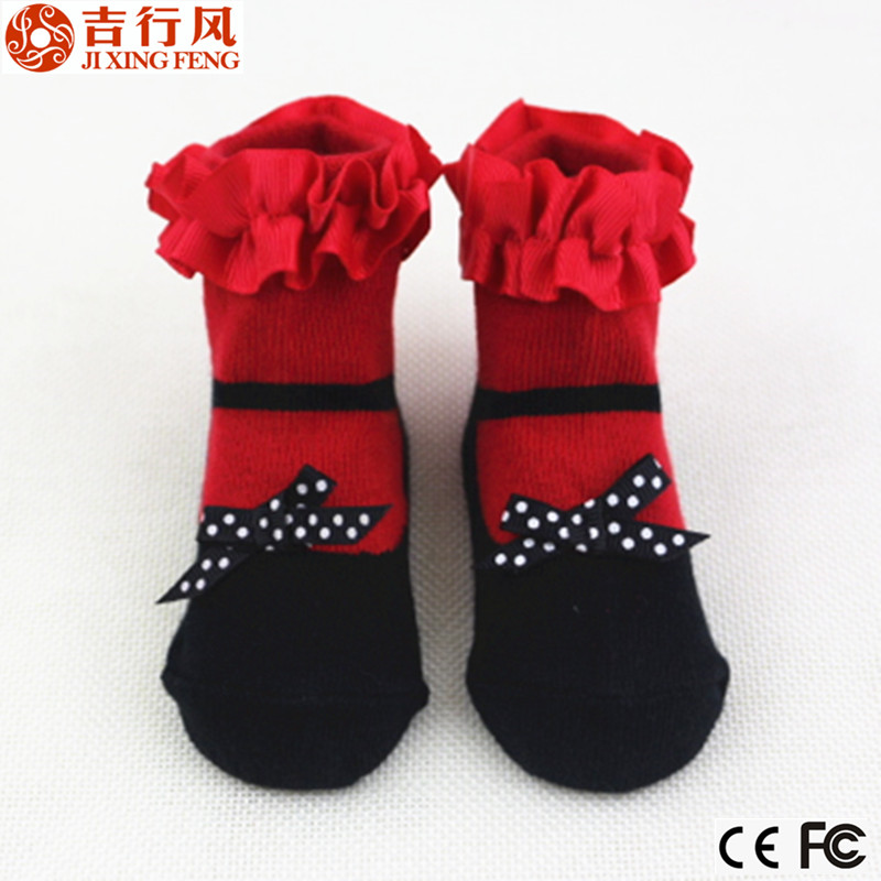 The hot sale popular styles of baby socks with bow decorative,baby socks manufacturer China