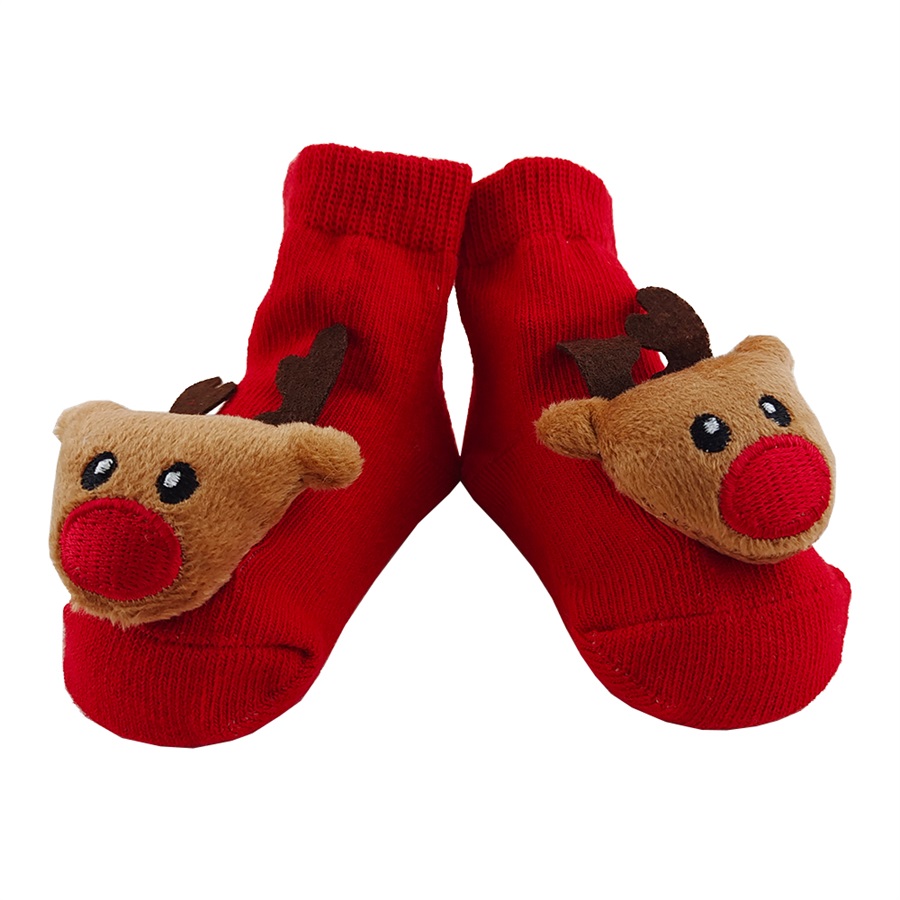 Bebé Primeros calcetines de Navidad, calcetines de bebé Fabricantes, calcetines de algodón de bebé 3D personalizados