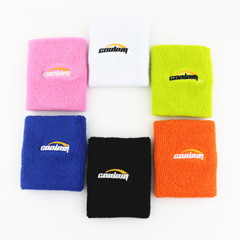granel por atacado seis cores de pulseira de toalha de algodão de esportes com logotipo bordado