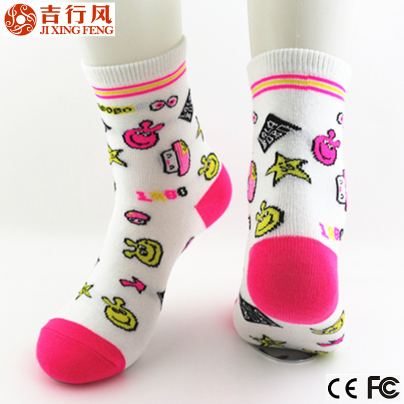 custom socks factory China, wholesale colorful cartoon kniting girls cotton socks