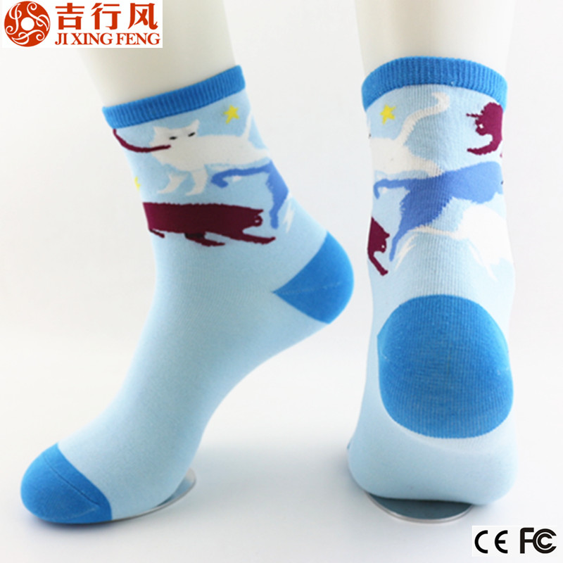 customized logo cute pattern girls socks cotton 100 percent,knit womens socks china