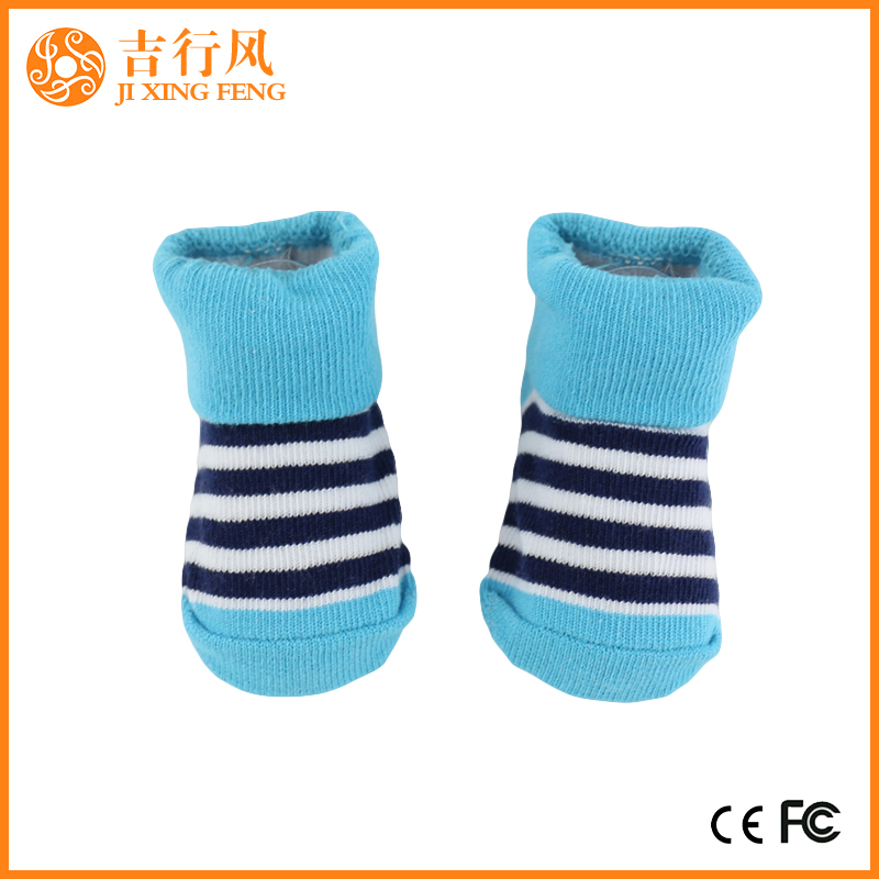 Neugeborenen Gummiboden Socken Lieferanten Großhandel benutzerdefinierte Neugeborenen Streifen Booties