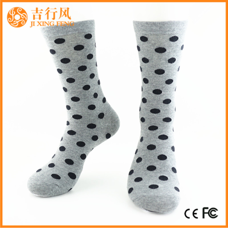 calcetines de algodón de lunares fábrica a granel al por mayor de encargo mujeres polka dot calcetines de China