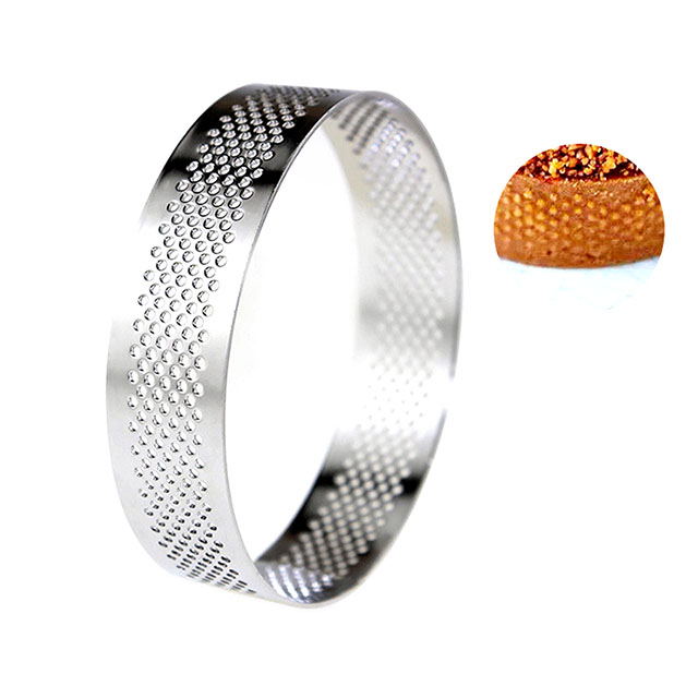 Amazon Hot Selling Customized size stainless steel perforated round tart ring