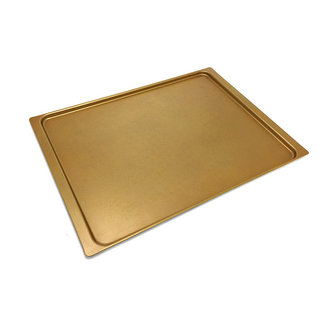 Goldene farbe aluminium ofen tablett