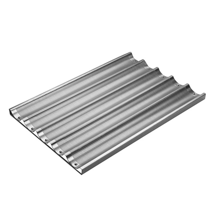 Bandeja para hornear baguette de aleación de aluminio de 5 filas con revestimiento - TSFP02