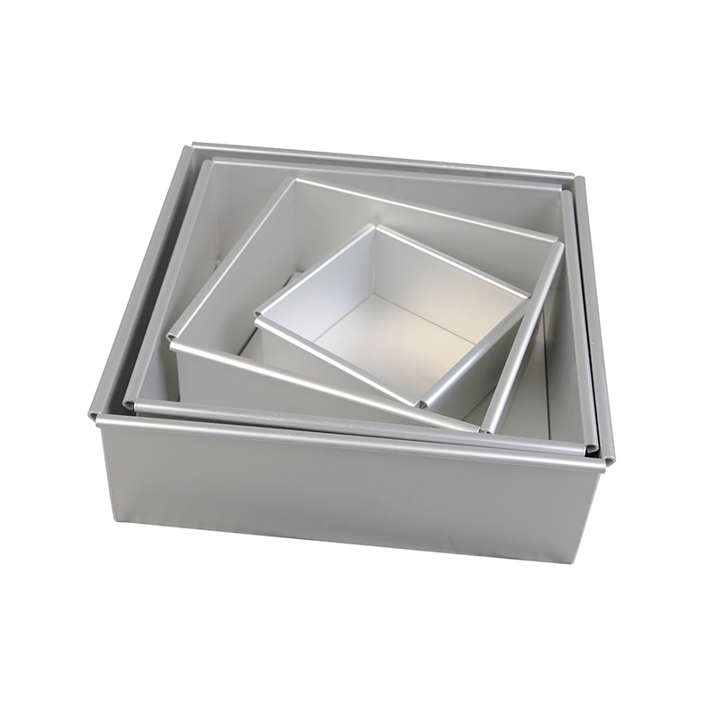 Square Cake Tins with Fixed Bottom