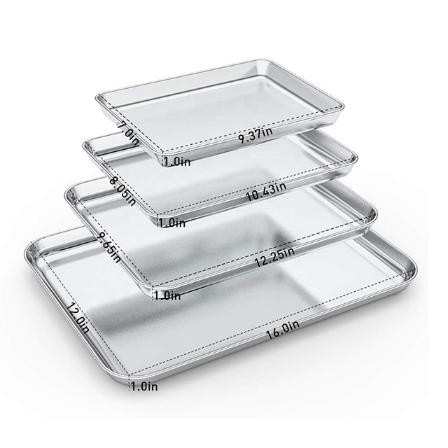 Stainless steel sheet pan and cooling rack set