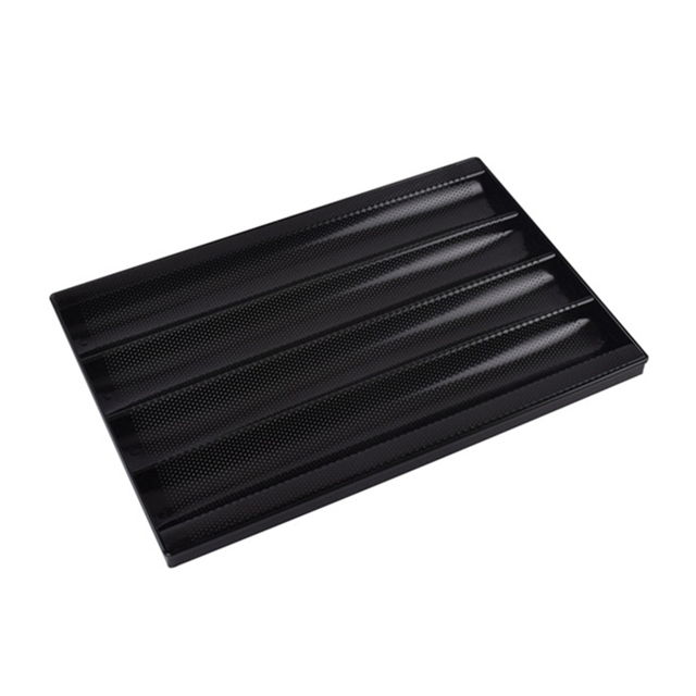 Teflon coated Non-stick 4 rows baguette tray with closed frame